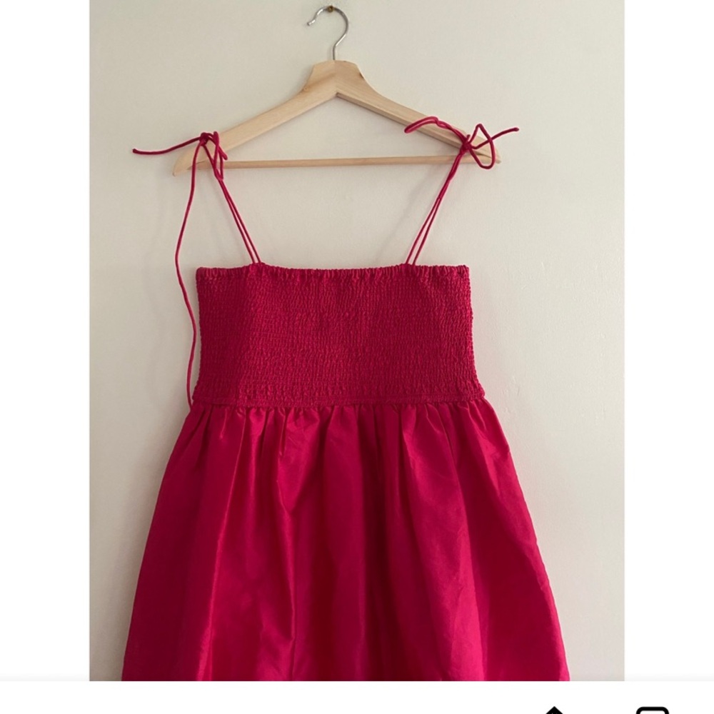 Dhruv Kapoor dark pink smocked cerise midi dress XXL - Picture 2 of 4